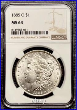 1885 O Morgan Silver Dollar. NGC MS 63. New Orleans + American History