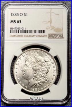 1885 O Morgan Silver Dollar. NGC MS 63. New Orleans + American History