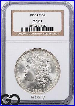 1885 O Morgan Silver Dollar NGC MS 67 Solid Grade Blast White Beauty