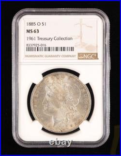 1885-O Morgan Silver Dollar NGC MS63 1961 Treasury Hoard New Orleans Mint 1885-O Morgan Silver Dollar NGC MS63 1961 Treasury Hoard New Orleans Mint