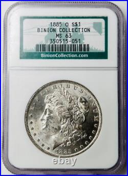 1885 O Morgan Silver Dollar NGC MS63 From the Binion Collection 1885 O Morgan Silver Dollar NGC MS63 From the Binion Collection