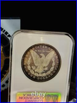 1885 P MS63 PL Proof Like Morgan Silver Dollar Fatty Rainbow Toning Superb Cameo