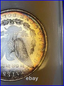 1885 P MS63 PL Proof Like Morgan Silver Dollar Fatty Rainbow Toning Superb Cameo