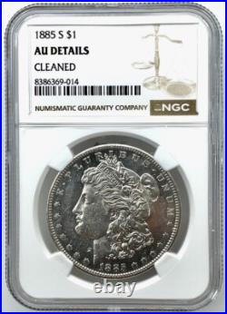1885-S $1 Morgan Silver Dollar NGC AU Details Cleaned