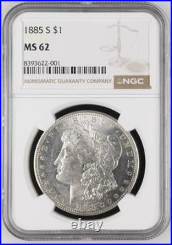 1885 S Morgan Silver Dollar NGC MS62 Beautiful Condition