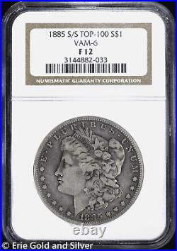 1885-S/S $1 Morgan Silver Dollar NGC F 12 VAM-6 Top 100