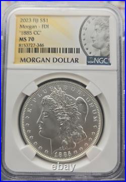 1885-cc Ngc Ms-70! 2023 Fiji Morgan Dollar