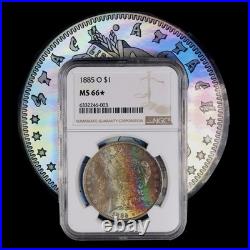 1885 o Morgan Silver Dollar NGC MS66 Star? Beautiful Rainbow Toned