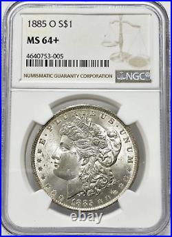 1885-o Morgan Silver Dollar Ngc Graded Ms-64+ Amazing Mint Luster