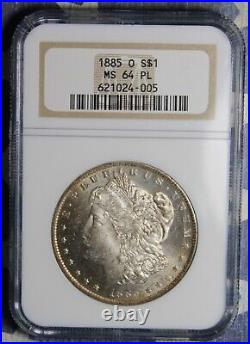 1885-o Morgan Silver Dollar Ngc Ms 64 Pl Collector Coin. Free Shipping