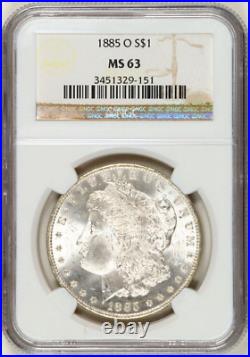 1885-o S1$ Silver Morgan Dollar Ngc Choice Ms 63 Blast White Highest-grades