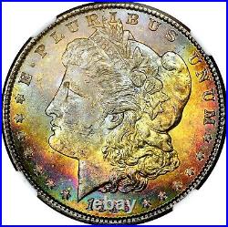 1885-p $1 Morgan Silver Dollar Ngc Ms-62 Rainbow Toned Toning 011 Trusted