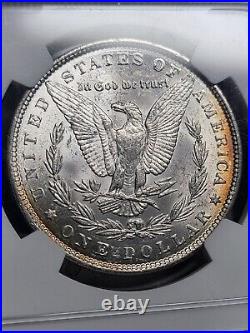 1886 $1 Morgan Silver Dollar Coin NGC MS 63 Color Toning Rainbow Toned UNC PQ