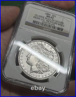 1886 $1 Morgan Silver Dollar NGC MA 63 Olathe Hoard US Treasury Bags 90% Silver