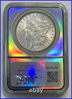1886 Morgan Dollar NGC MS62 Holo Core Vaultbox Horizon RAINBOW toned Rev Mounted