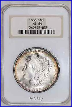 1886 Morgan Dollar Ngc Ms64 Pq! Old Fatty Holder