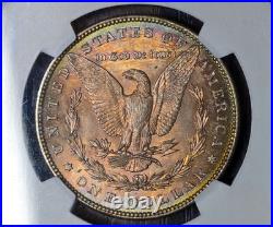 1886 Morgan Silver Dollar NGC MS63 US $1 Rainbow Toned Coin Both Sides UNC CH BU
