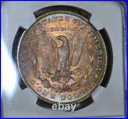 1886 Morgan Silver Dollar NGC MS63 US $1 Rainbow Toned Coin Both Sides UNC CH BU