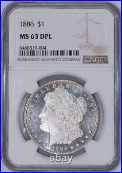 1886 Morgan Silver Dollar NGC MS63DPL Deep Mirror Proof-like