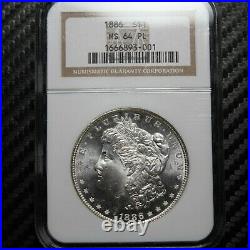 1886 Morgan Silver Dollar NGC MS64 PL Proof Like (93001)