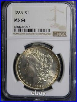1886 Morgan Silver Dollar Ngc Ms 64 Collector Coin. Free Shipping