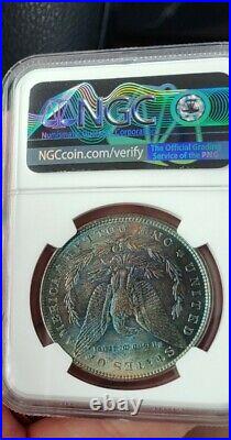 1886 Morgan silver dollar NGC MS 62, Fully Toned Rainbow Color