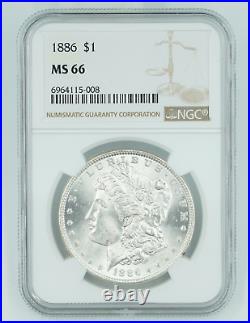 1886 NGC MS66 Morgan Silver Dollar Blast White 1886 NGC MS66 Morgan Silver Dollar Blast White