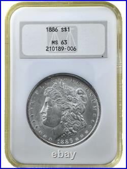 1886-P, $1 Morgan Silver Dollar, NGC MS63, Very Nice Coin