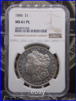 1886 P Morgan SILVER Dollar $1 NGC MS61 PL #006 PROOF LIKE Unc ECC&C, Inc 1886 P Morgan SILVER Dollar $1 NGC MS61 PL #006 PROOF LIKE Unc ECC&C, Inc