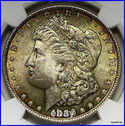 1886 P Morgan Silver Dollar $1 NGC MS63 Green Yellow Toned Toning