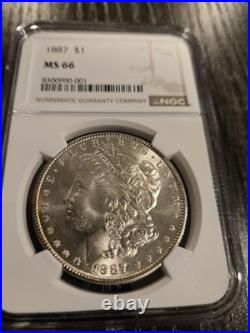 1887 $1 Morgan Silver Dollar NGC MS66