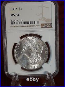 1887 Morgan Dollar MS 63 NGC 90% Silver $1 Uncirculated US No RESERVE Auction