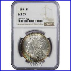 1887 Morgan Dollar MS 63 NGC 90% Silver US Coin Toned SKUIPC4482
