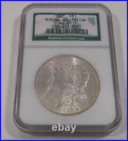 1887 Morgan Silver Dollar Binion Collection NGC MS63 Rare Hoard