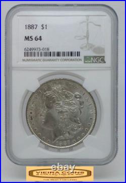 1887 Morgan Silver Dollar, NGC MS 64 #B55015