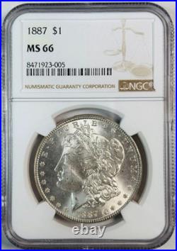 1887 Morgan Silver Dollar NGC MS-66