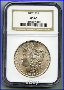 1887 Morgan Silver Dollar NGC MS 66
