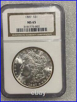 1887 Morgan Silver Dollar NGC MS65 Stunning Blast White Finish (002)