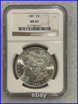 1887 Morgan Silver Dollar NGC MS65 Stunning Blast White Finish (017)