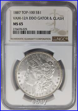 1887 Morgan Silver Dollar NGC MS65 VAM-12A DDO Gator Eye & Clash Top 100 Variety