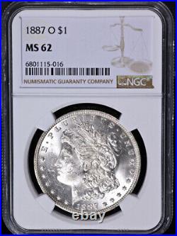 1887-O Morgan Silver Dollar NGC MS62 Blast White Great Eye Appeal