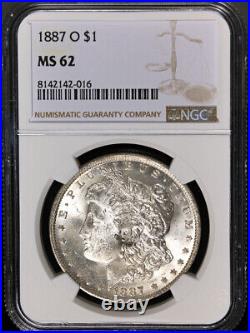 1887-O Morgan Silver Dollar NGC MS62 Blast White Nice Eye Appeal