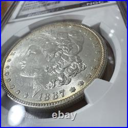 1887 Original Bag Fragment Toned Morgan Silver Dollar $1 NGC BU Brilliant UNC 1887 Original Bag Fragment Toned Morgan Silver Dollar $1 NGC BU Brilliant UNC
