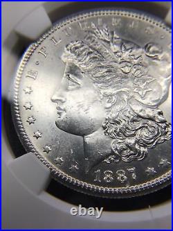 1887-S Morgan Silver Dollar NGC UNC Details BLAST WHITE