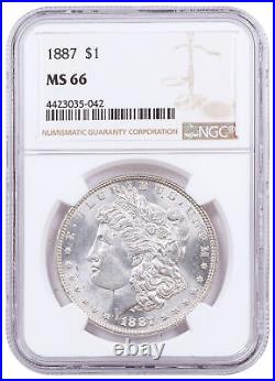 1887 Silver Morgan Dollar NGC MS66
