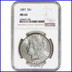 1887 US Morgan Silver Dollar $1 NGC MS63