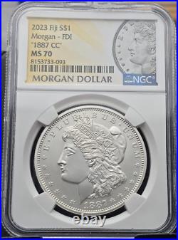 1887-cc Ngc Ms-70! 2023 Fiji Morgan Dollar