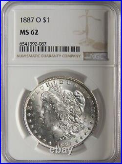 1887-o $1 Morgan Silver Dollar Ngc Ms62 #6541392-087 (mint State / Eye Appeal!)