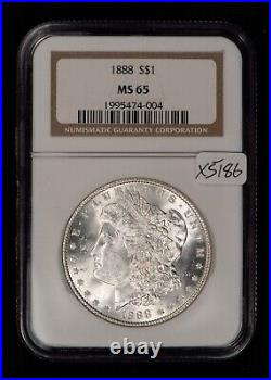 1888 $1 Morgan Silver Dollar PQ White Coin NGC MS 65 SKU-X5186