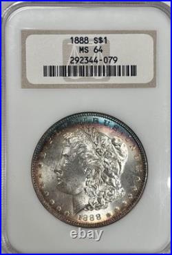 1888 Morgan Silver Dollar MS 64 NGC Old Holder. VAM-12A Hot 50 Great Blue Tone
